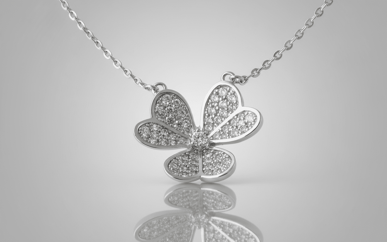 سلسال بتلات الزهرة المتلألئة فضي