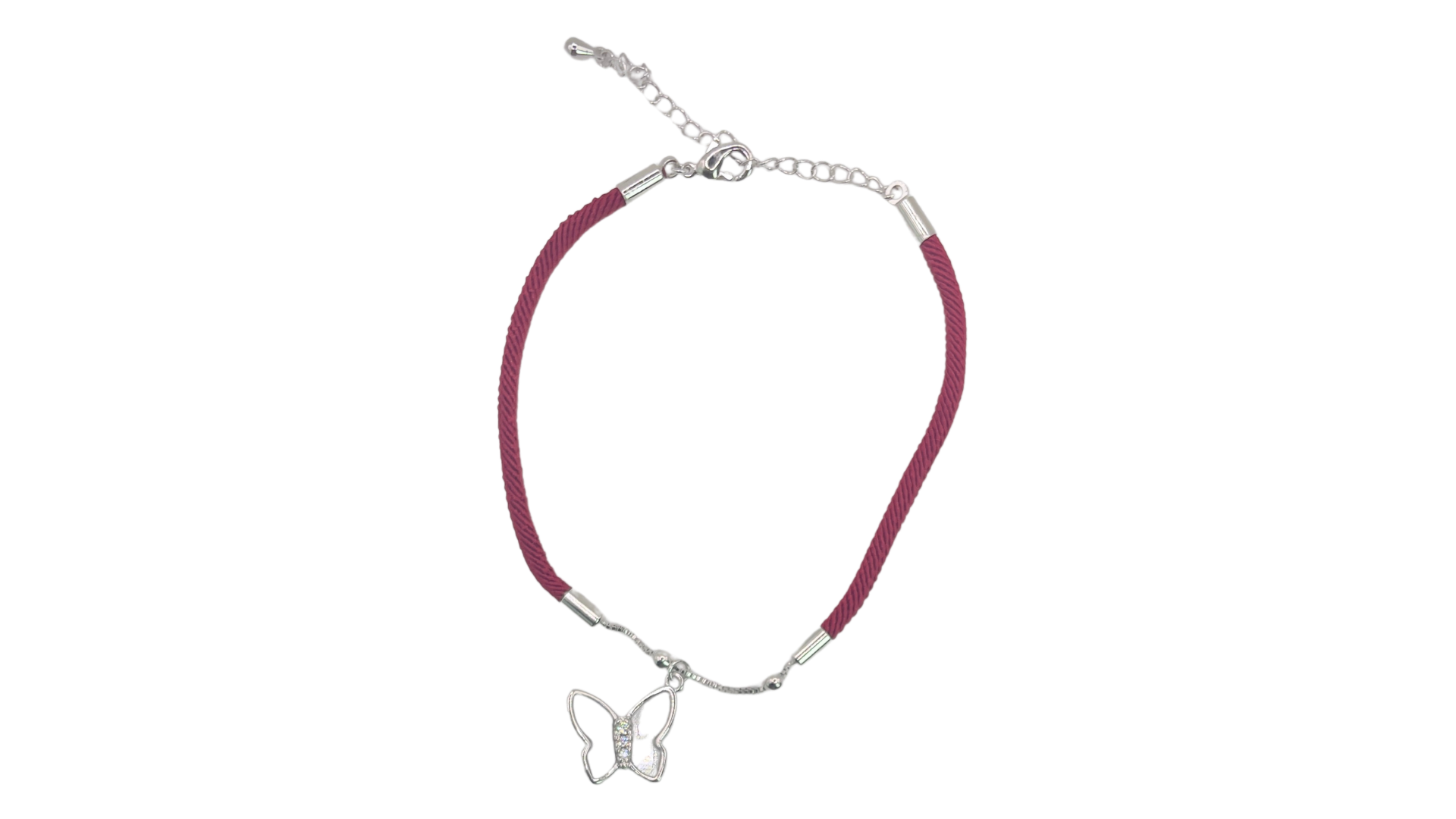 اسوارة خيط ملونة بتعليقة فراشة رقيقة - متوفرة بتفاصيل ذهبية وفضية