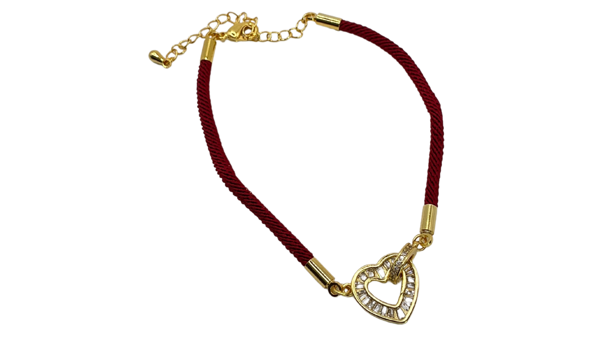 سوار بخيط "قلب الأناقة" مرصع بالزركون