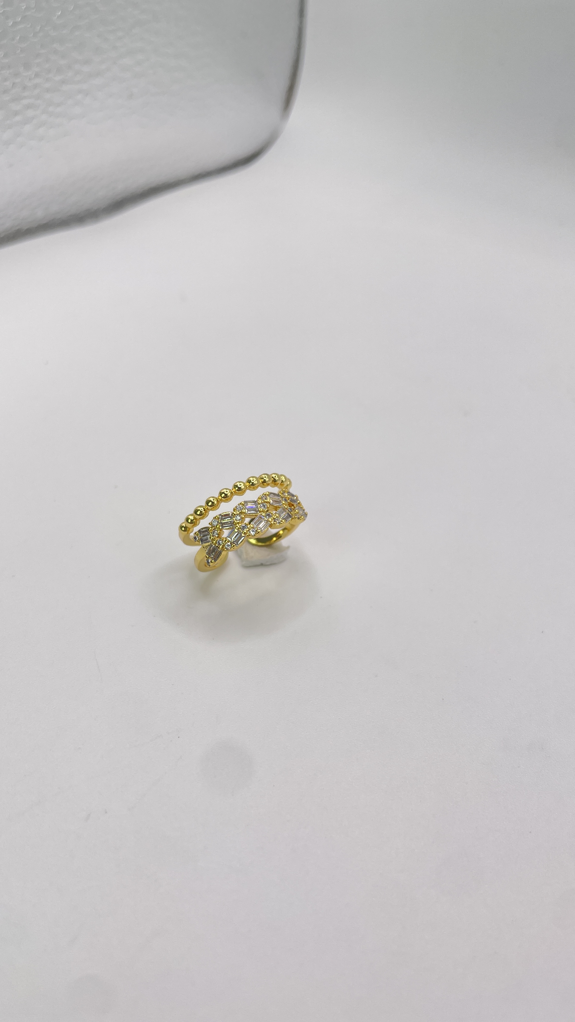 خاتم بفصوص الزركون – تصميم مفتوح فاخر