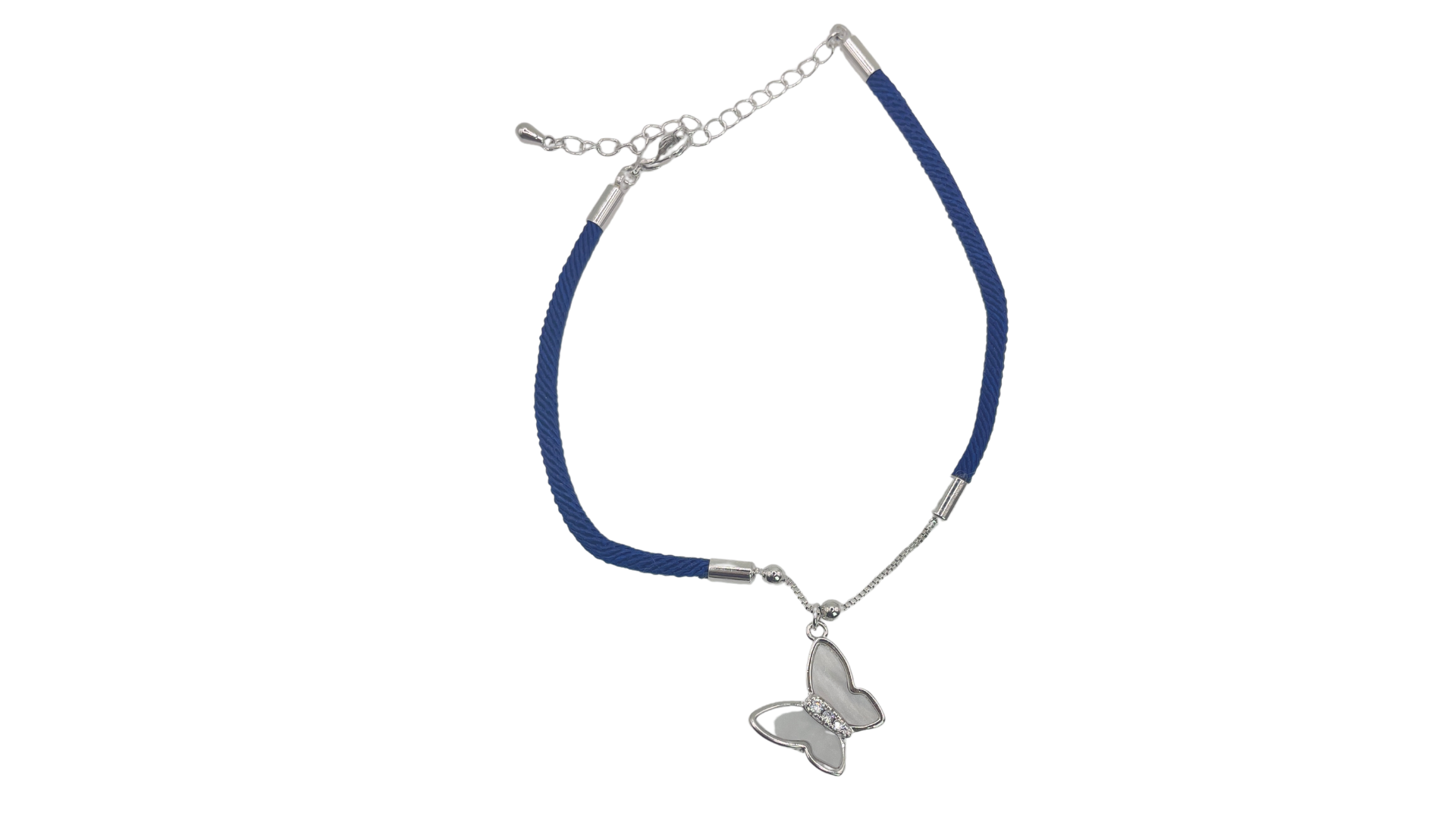 اسوارة خيط ملونة بتعليقة فراشة رقيقة - متوفرة بتفاصيل ذهبية وفضية