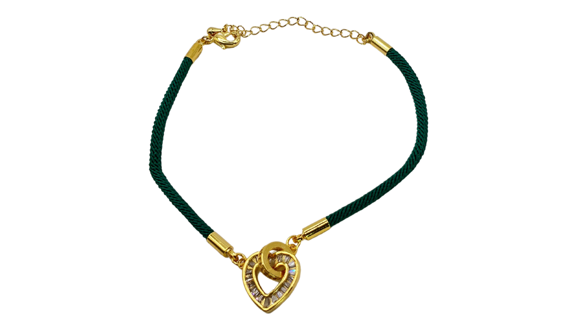 سوار بخيط "قلب الأناقة" مرصع بالزركون