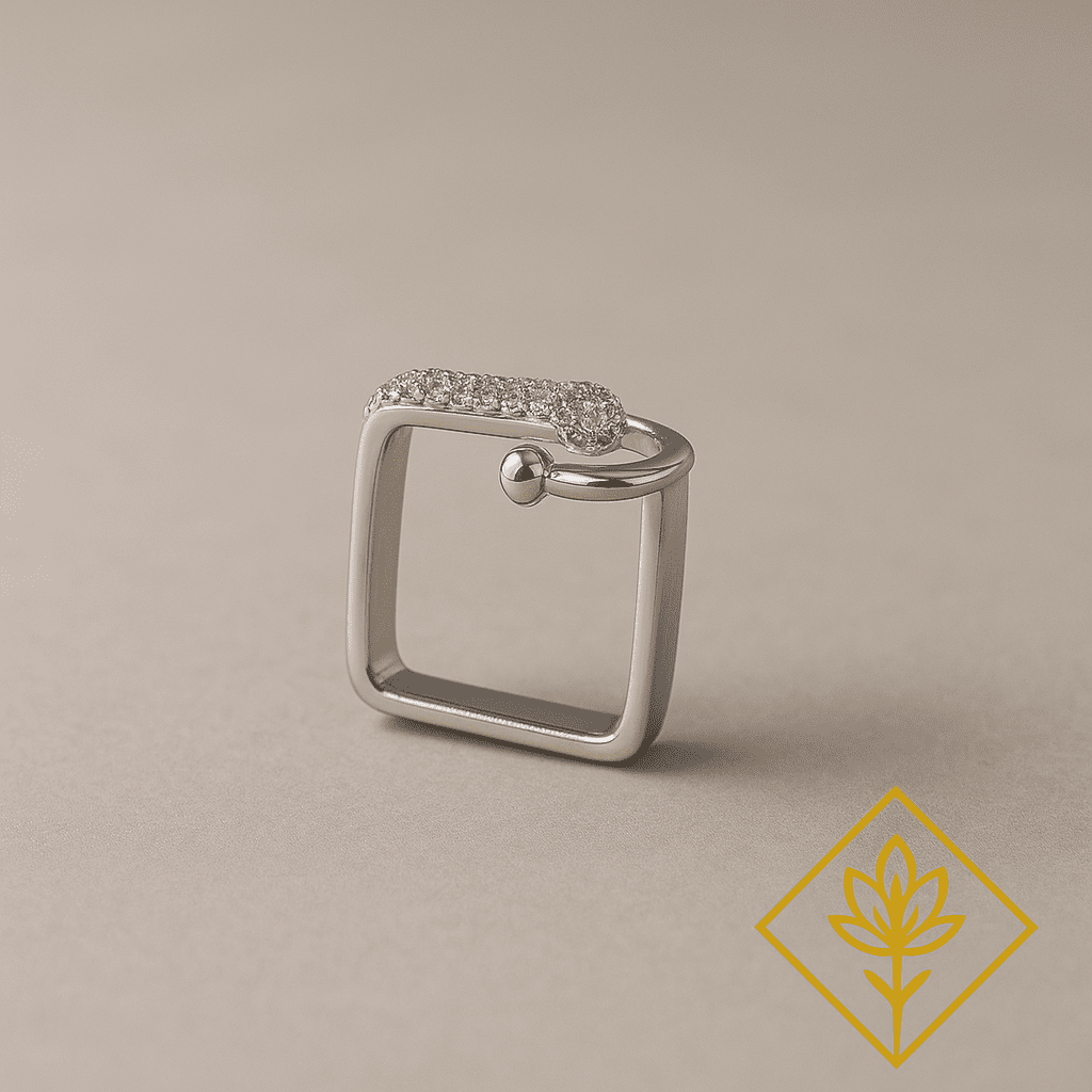 خاتم اللمسة العصرية فضي