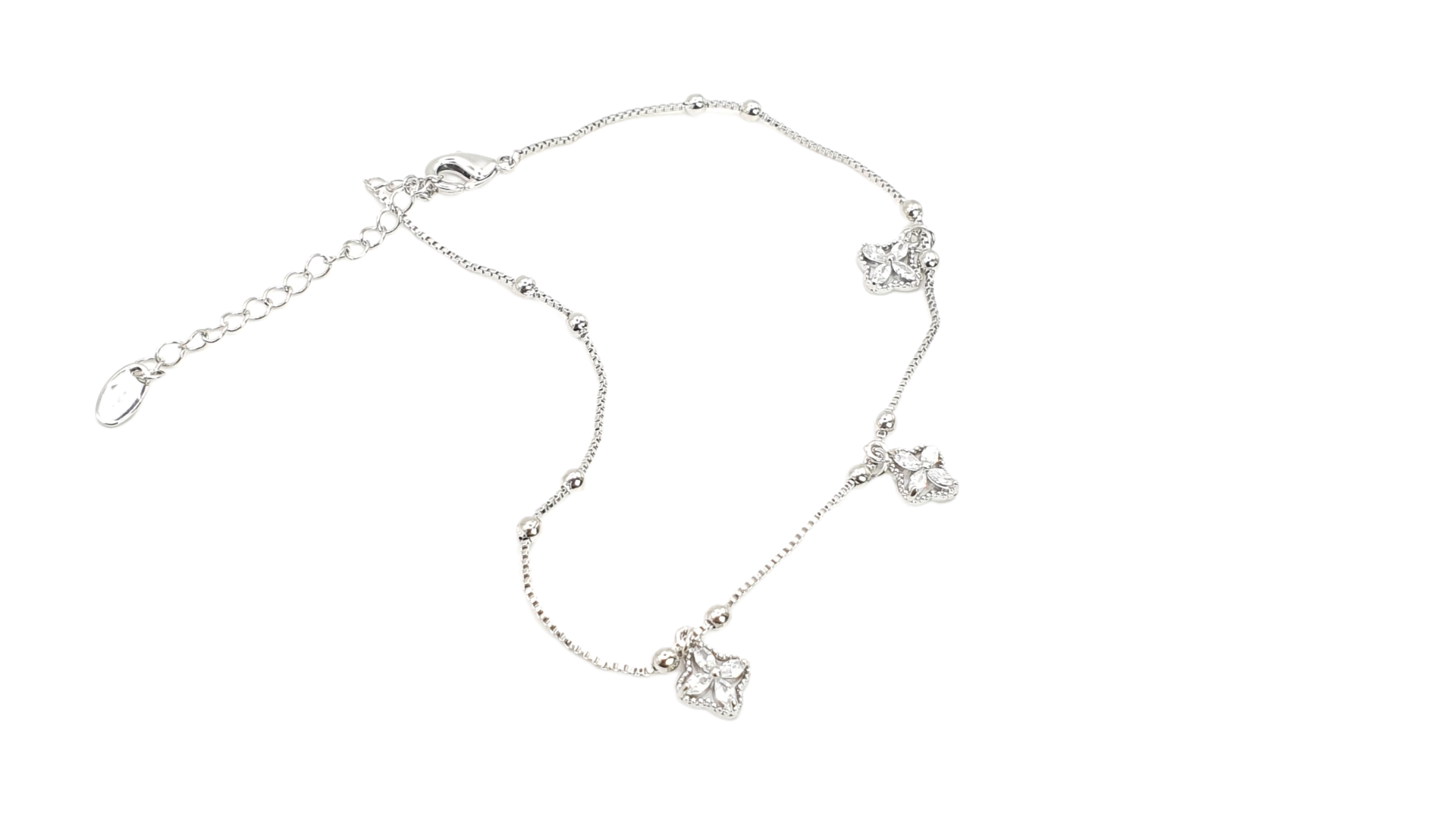 خلخال زهرة الأناقة المرصع (ذهبي- فضي)