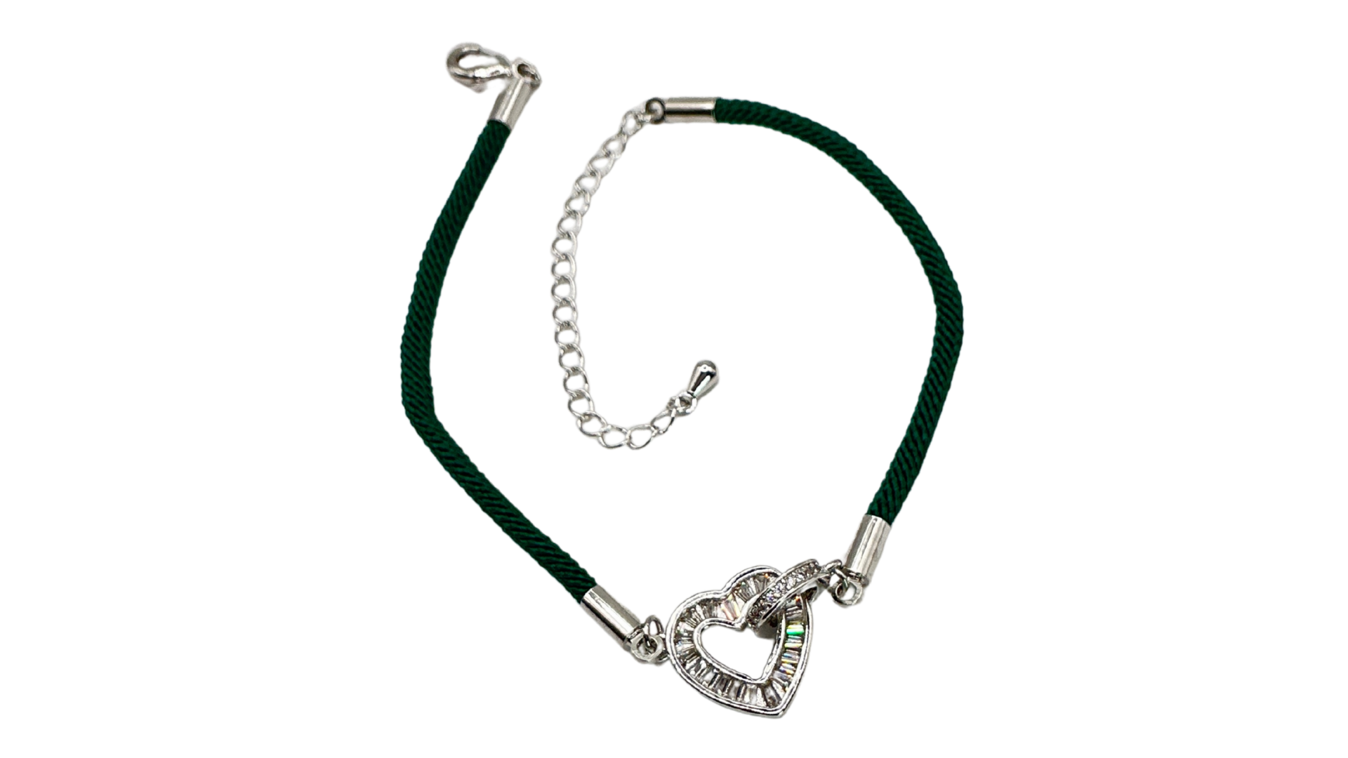 سوار بخيط "قلب الأناقة" مرصع بالزركون