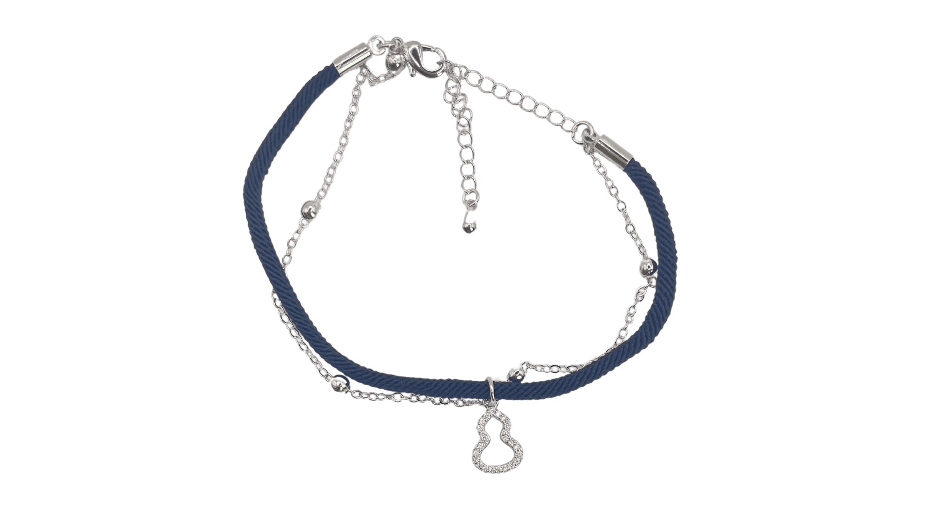 اسوارة خيط أزرق بلمسة فضية