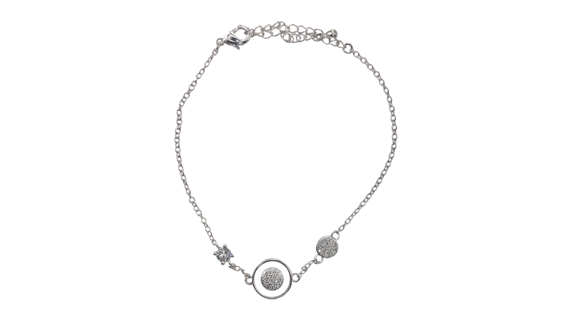 اسوارة أنيقة مرصعة بالفصوص اللامعة والميناء البيضاء