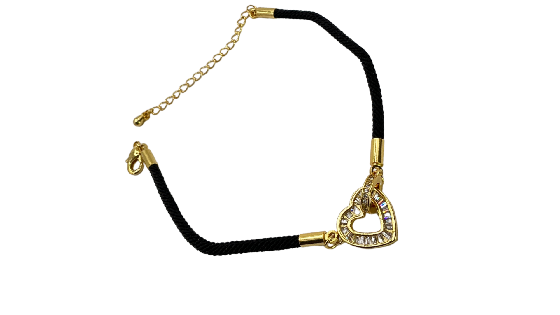 إسواره لون ذهبي مع شريط ناعم أسود