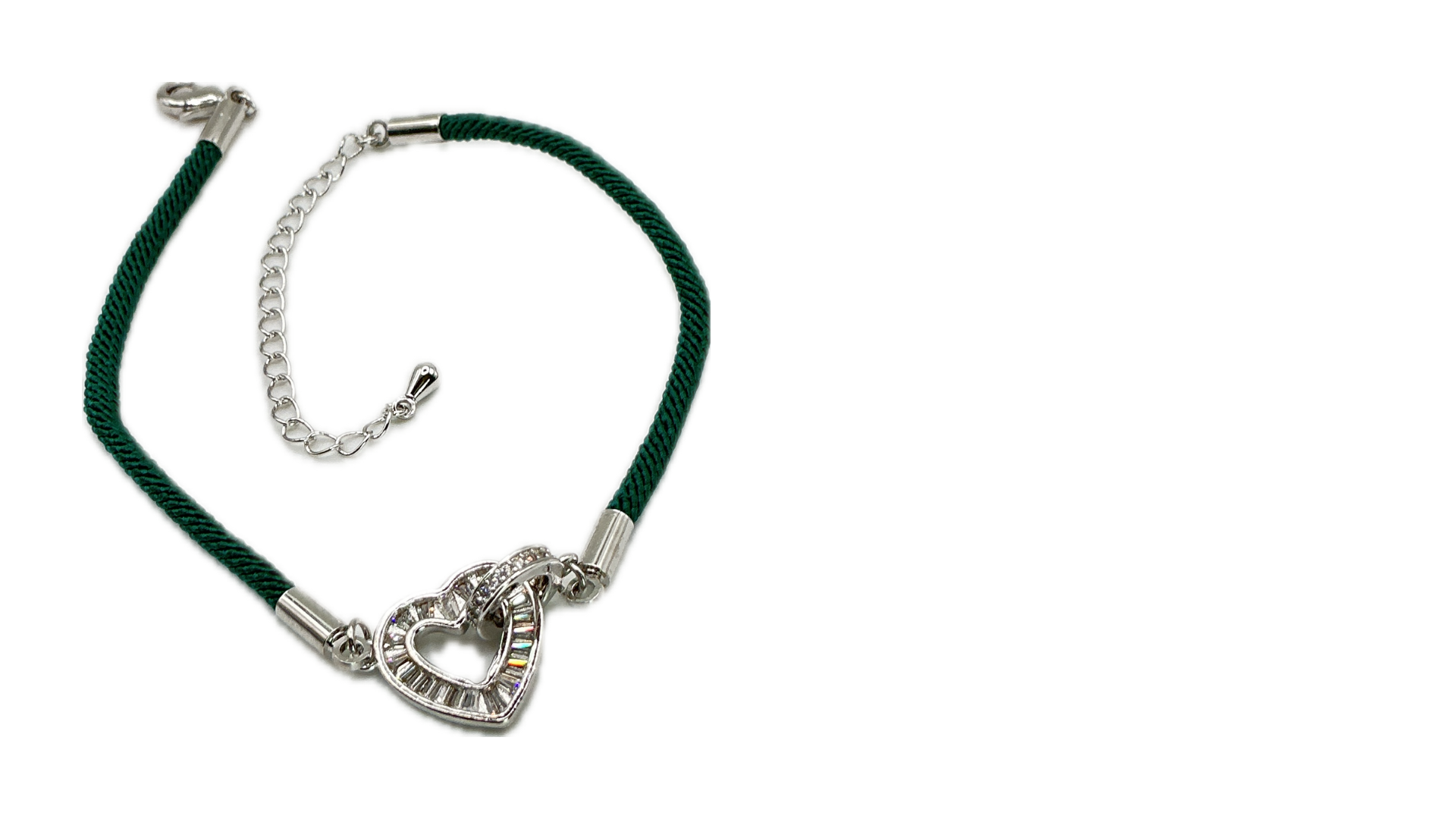 سوار بخيط "قلب الأناقة" مرصع بالزركون