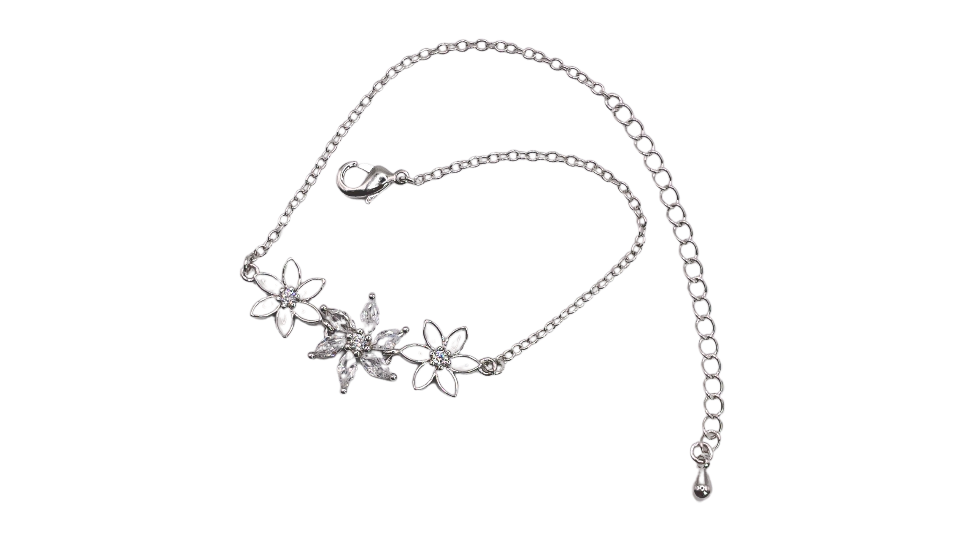 سوار الزهور الكريستالية الناعمة