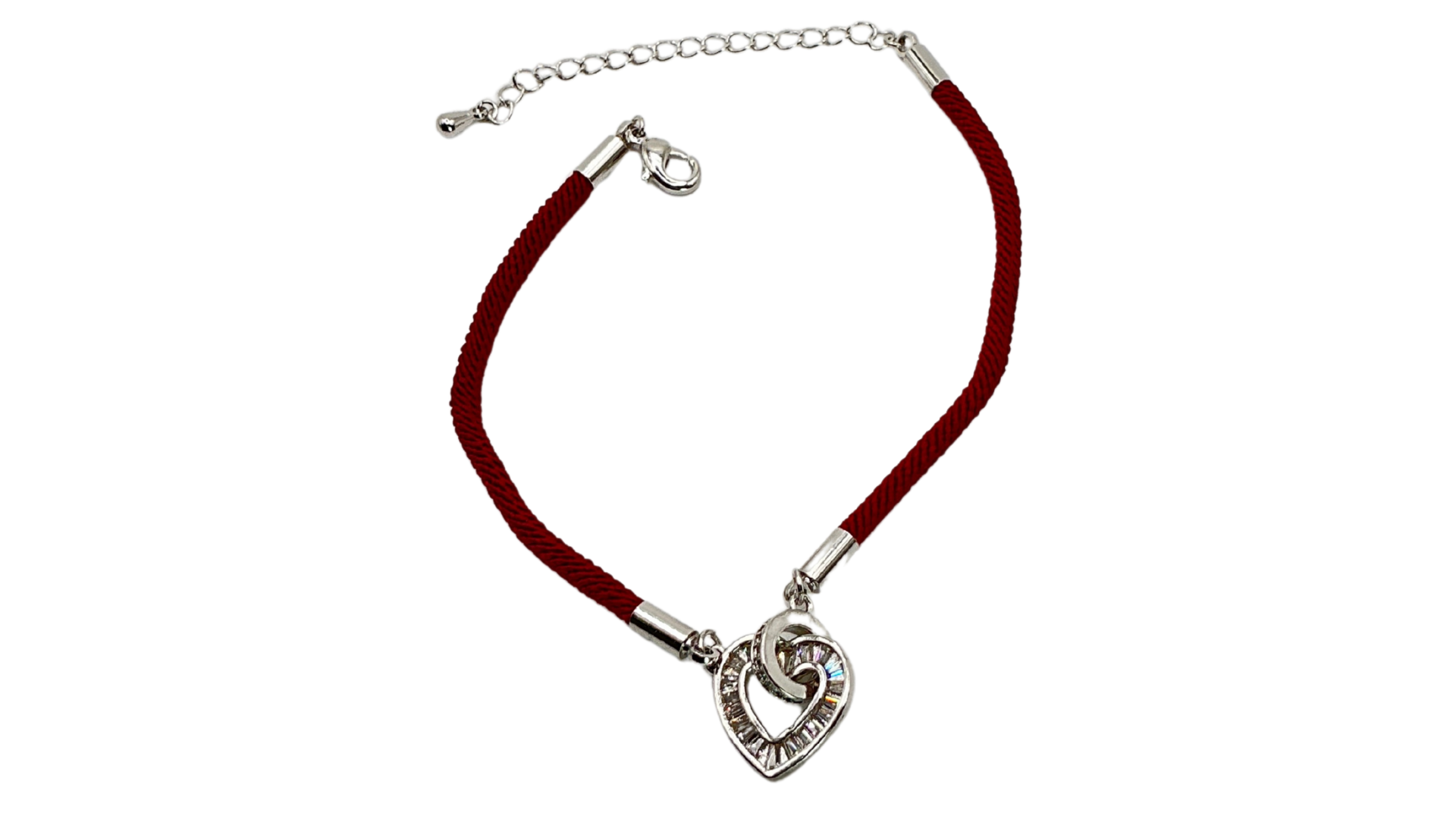 سوار بخيط "قلب الأناقة" مرصع بالزركون