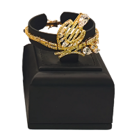 طقم مجوهرات نسائي راقٍ من الزركون الذهبي – تصميم ملكي مميز