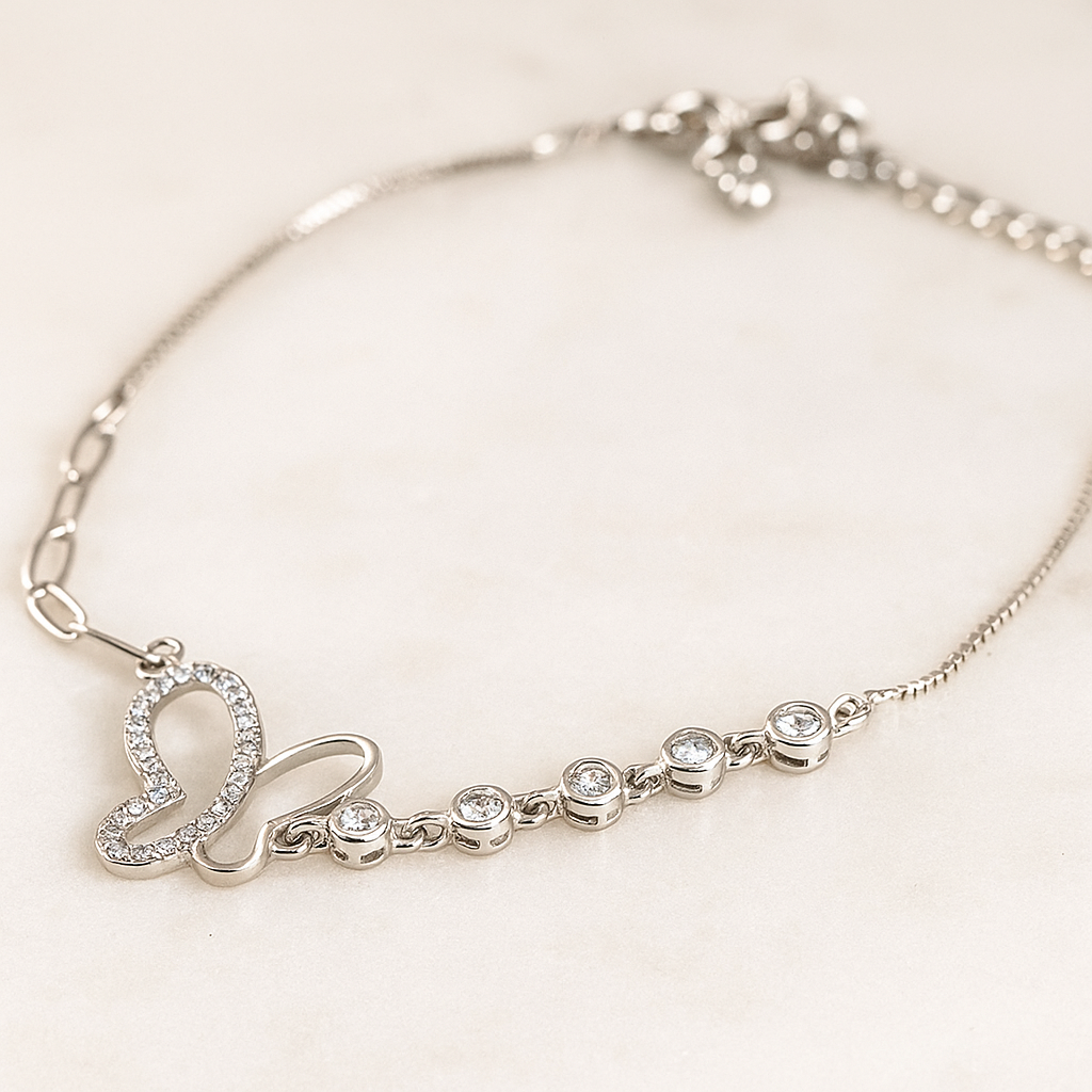 اسوارة فضي فراشة